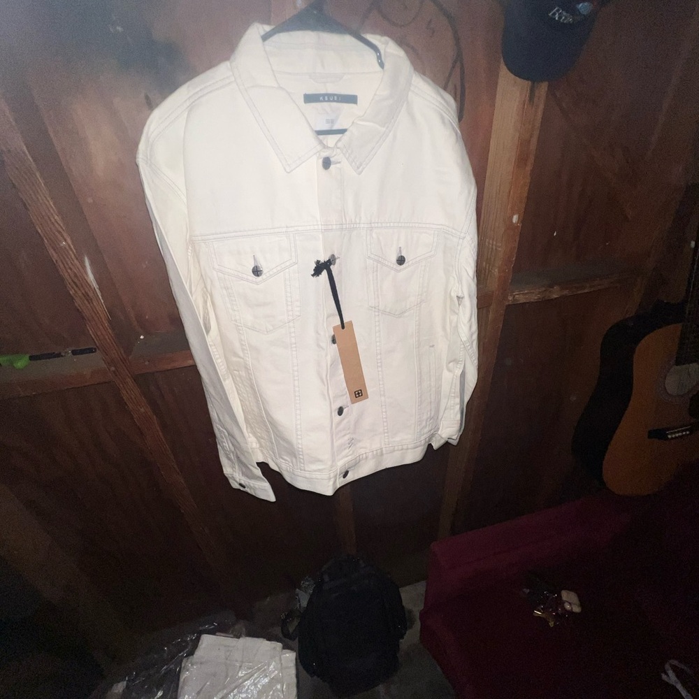 Ksubi Oh G Chalk Denim Jean Jacket Off White Size L
